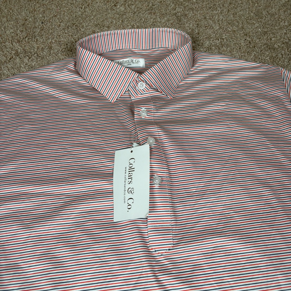 Collars & Co. Red Striped Men's Polo Shirt